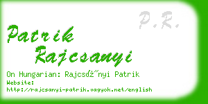 patrik rajcsanyi business card